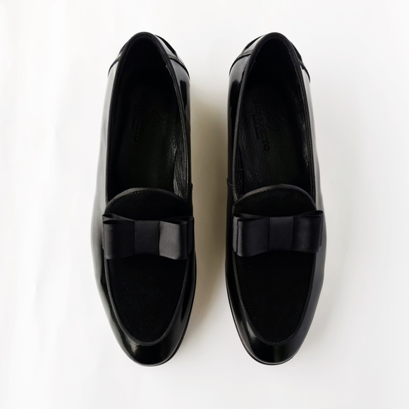 BowTie Black Men\'s Genuine Leather Loafer